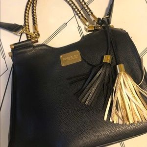 BEBE black & gold tote bag